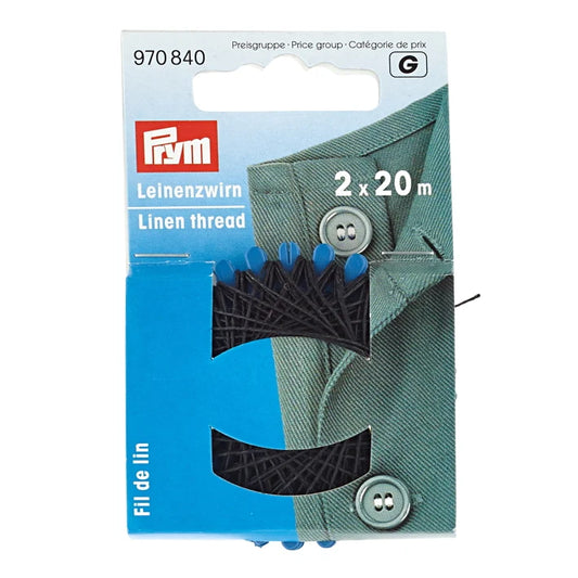 Prym Leinenzwirn schwarz 2x20m