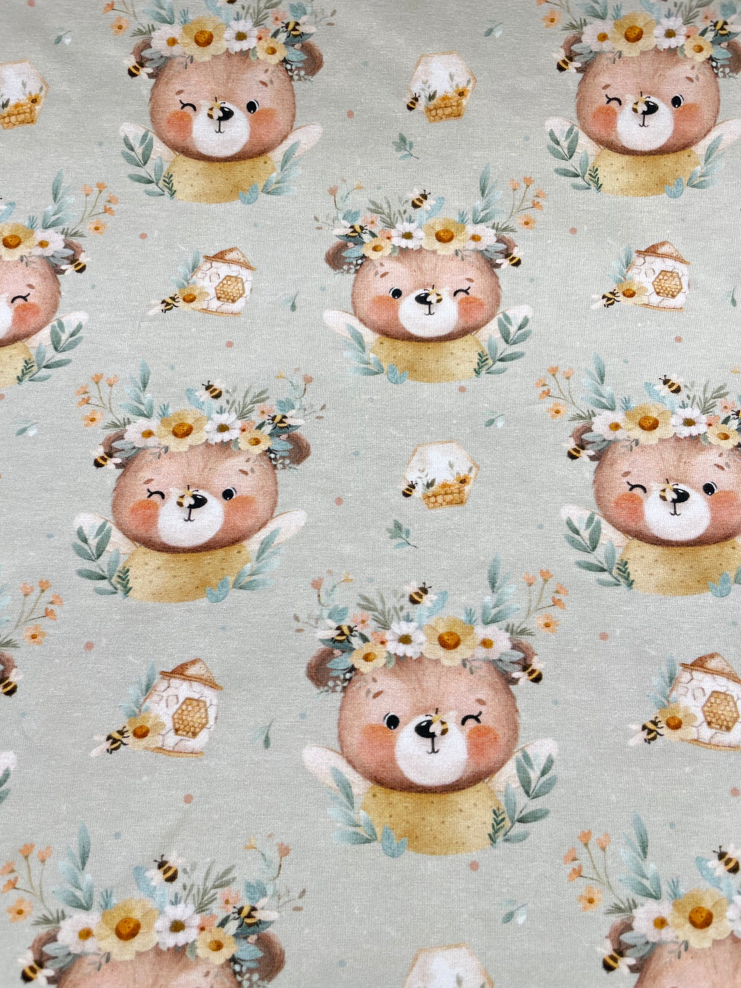Baumwolljersey Bär mit Honigbiene by Ludos Lieblinge