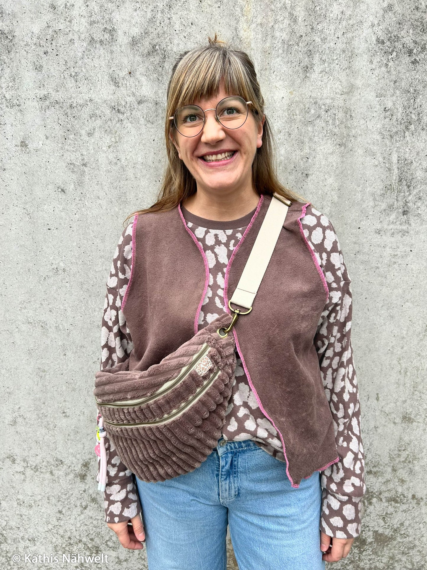 Baumwoll-Fleece braun Carlos von Swafing