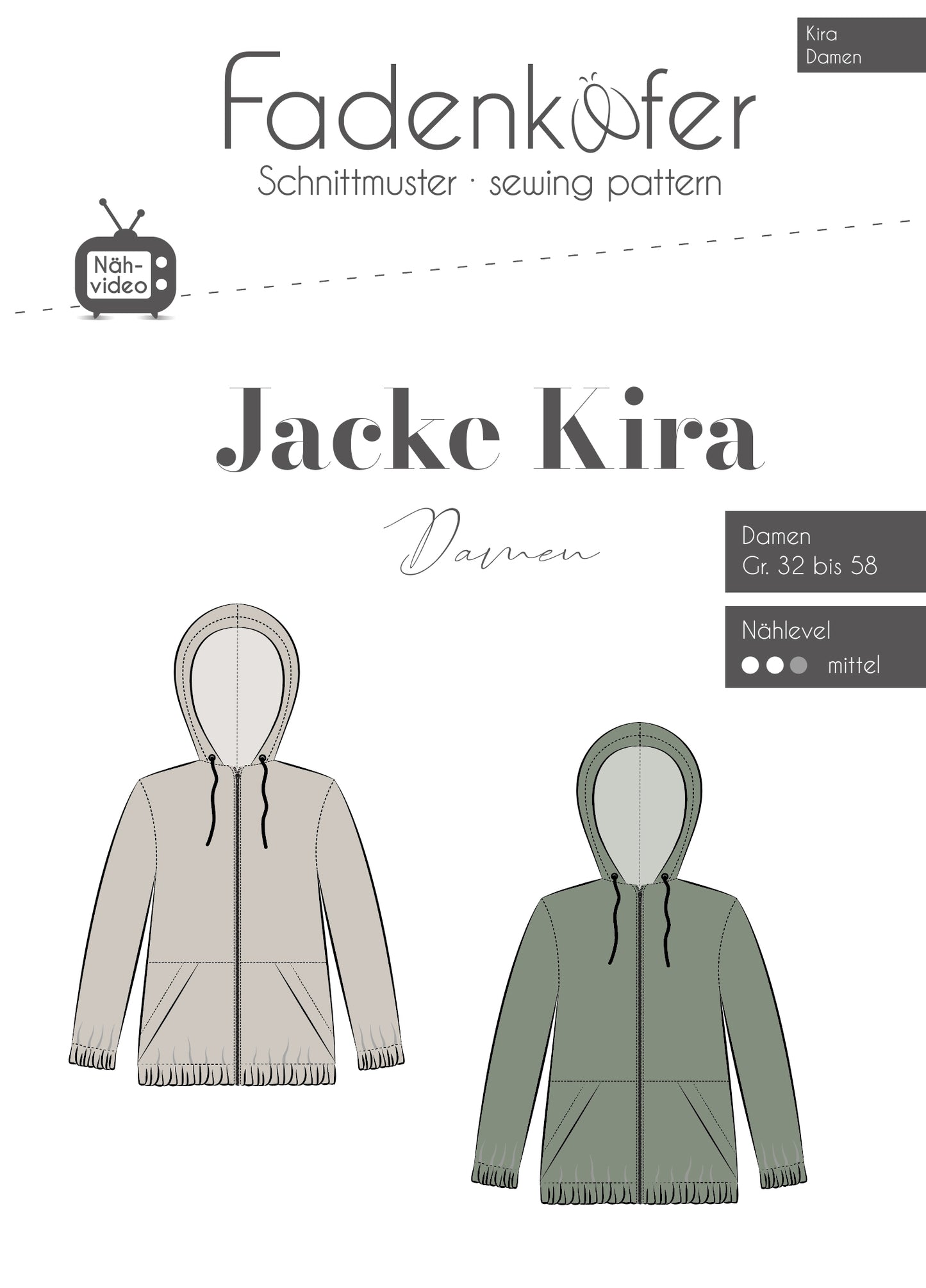 Fadenkäfer Schnittmuster "Jacke Kira" Damen