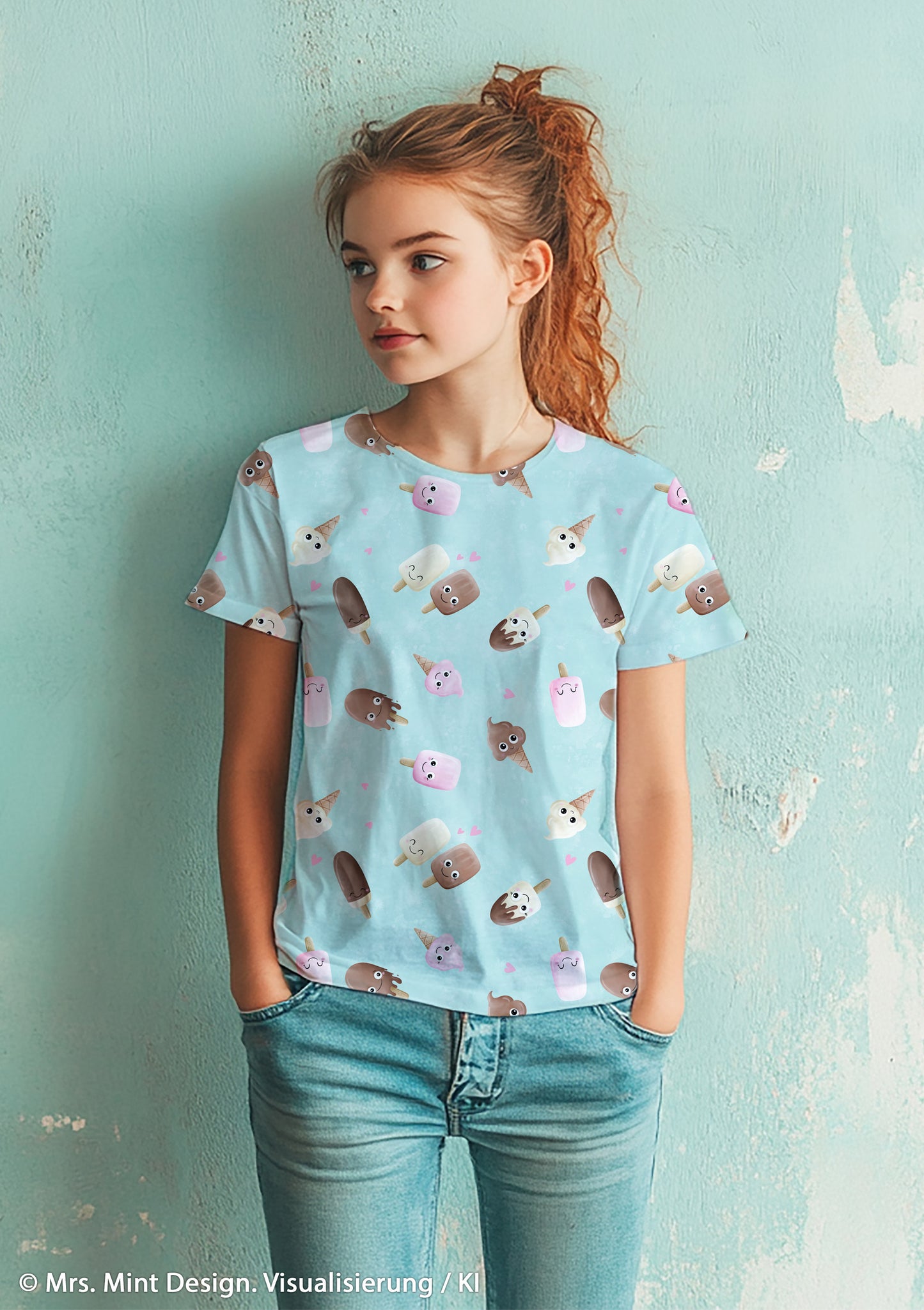 Baumwolljersey Eis Too Cute to melt by Mrs Mint Design von Swafing