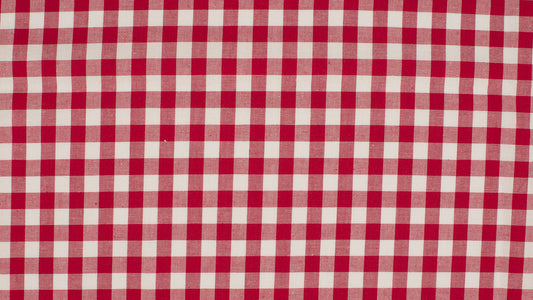 Baumwolle Karo 10 mm rot / weiß