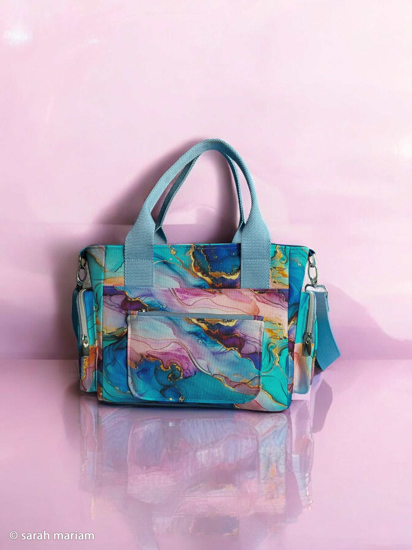 wasserabweisendes Oxfordgewebe „Flowing Bloom“ by Sarah Mariam Swafing Odessa Paint