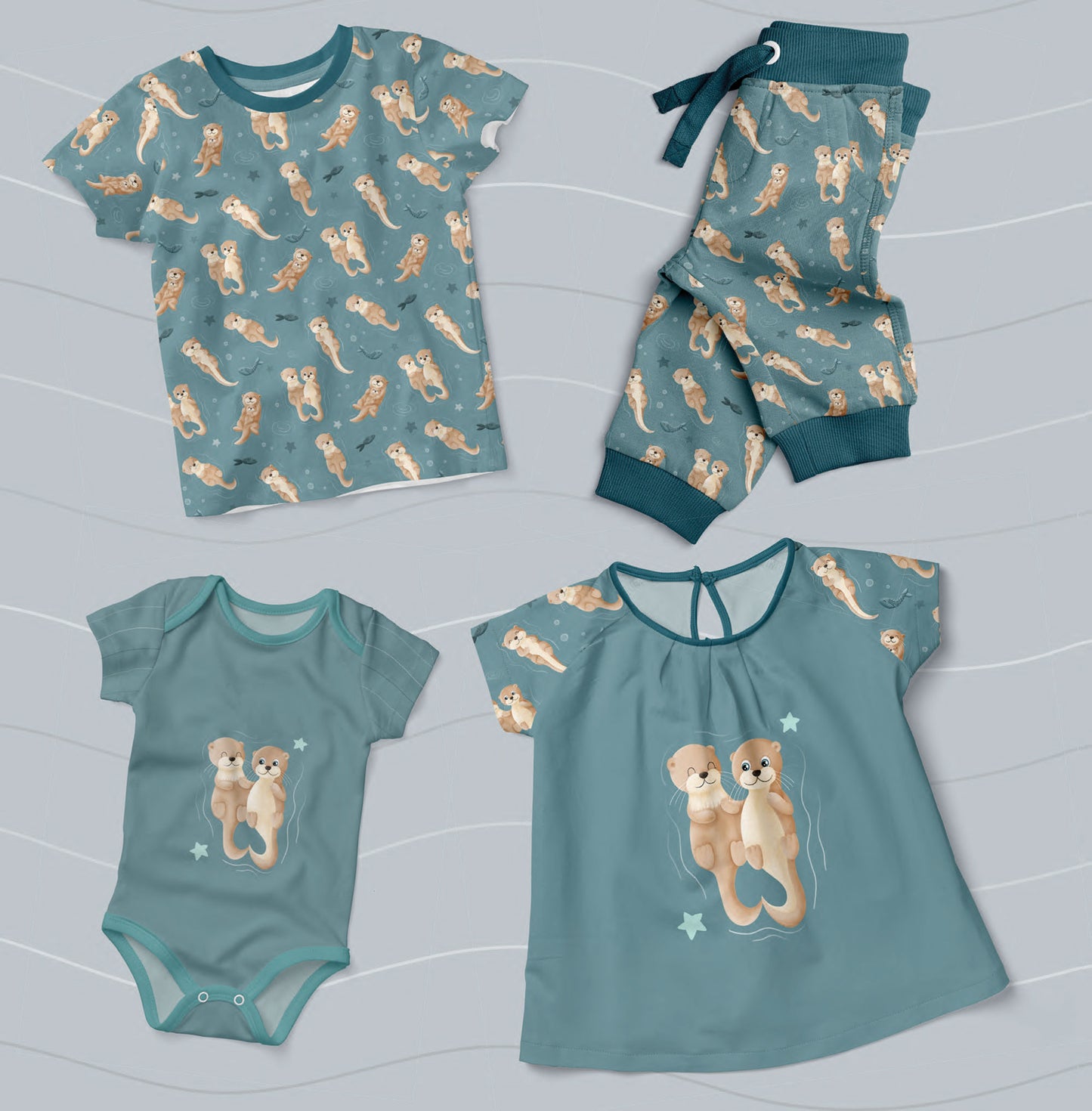 Panel Otter Jersey – Baumwolljersey Splish Splash by Mrs Mint Design | Swafing