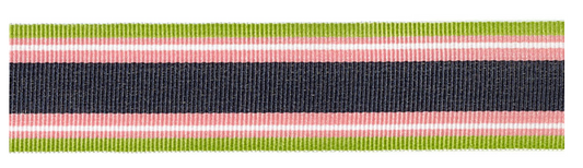 Ripsband 25 mm gestreift blau rosa grün