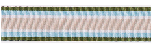 Ripsband 25 mm gestreift beige blau grün