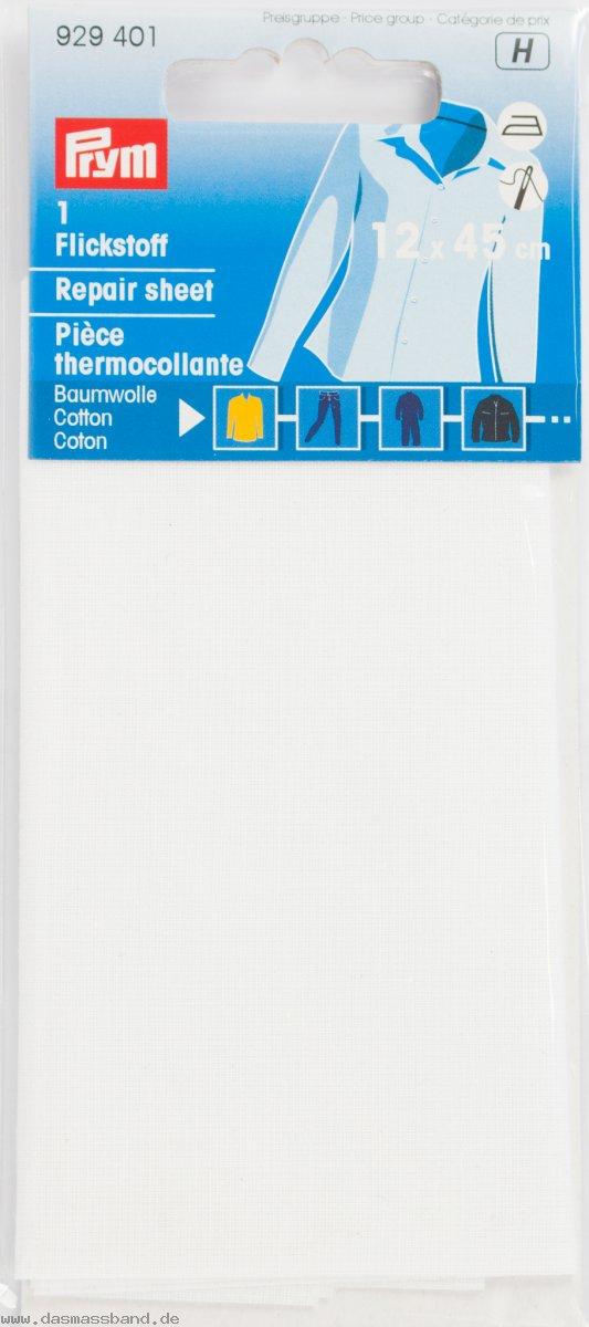Prym Flickstoff Streifen weiß 12x45cm
