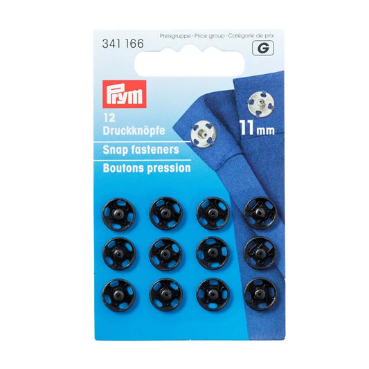 Prym Annähdruckknöpfe 12 Stück 11 mm schwarz