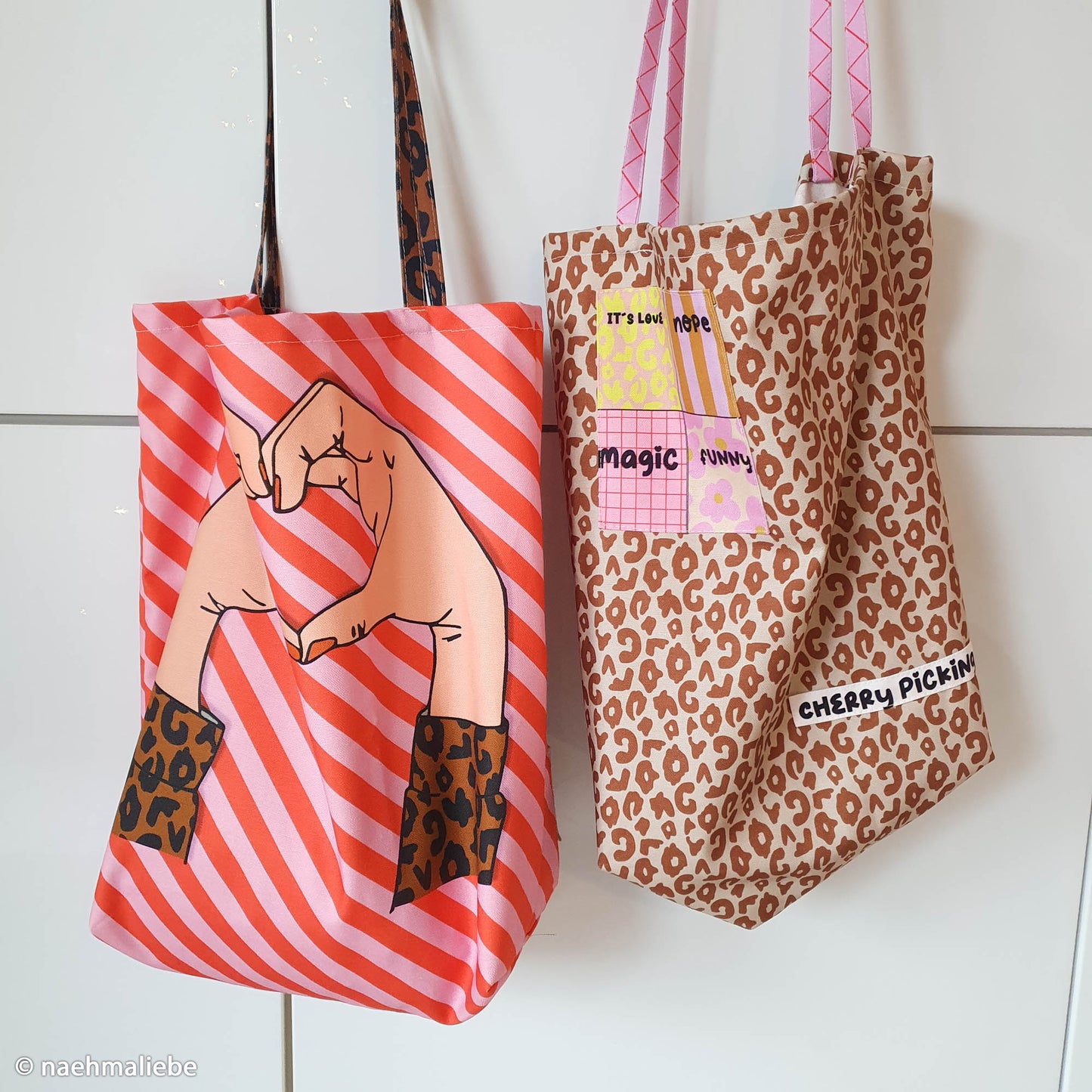 Taschen Panel Cherry Picking Bag 85 cm Herz Sprühflasche Leo Streifen