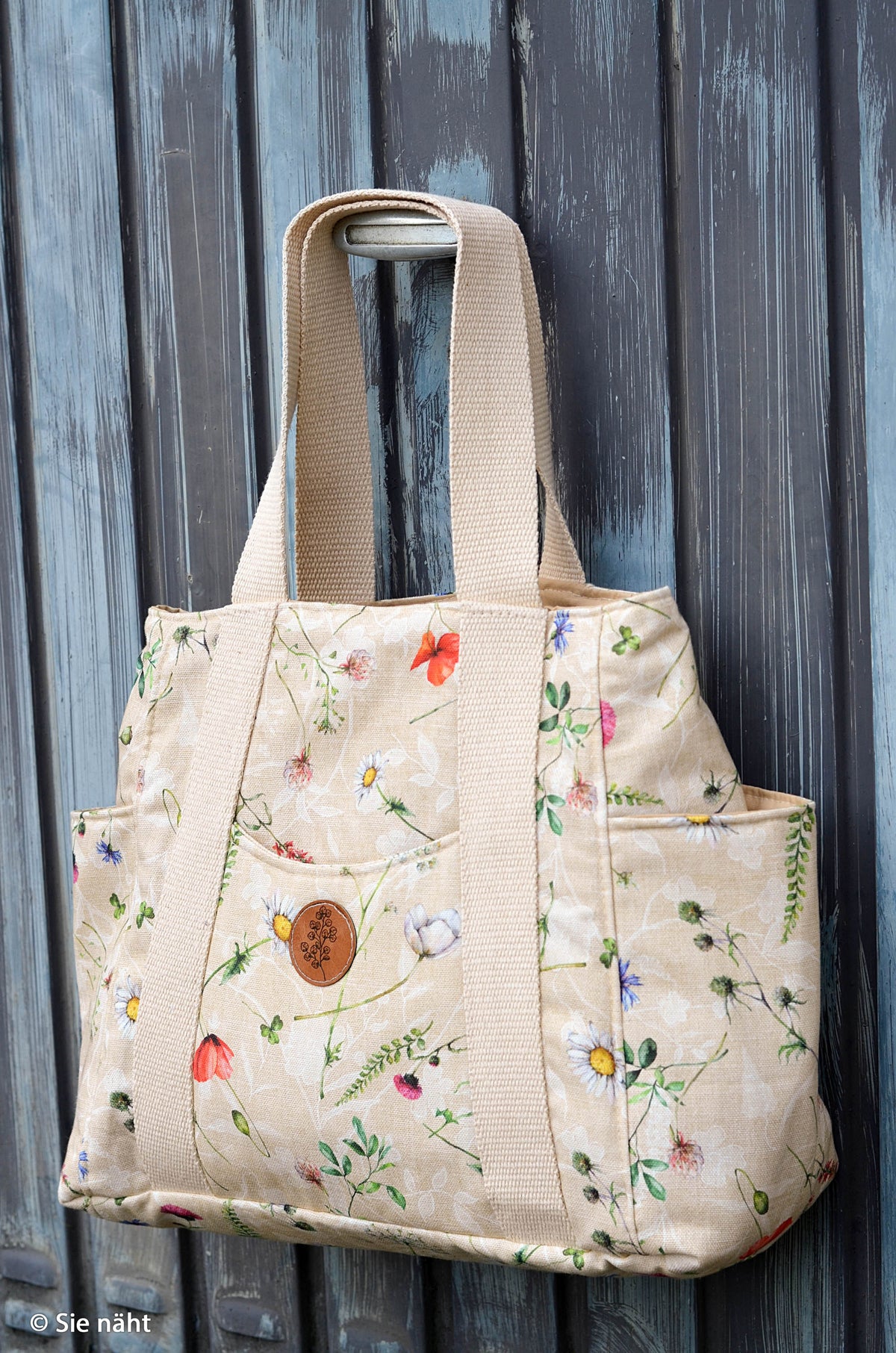 Canvas Leinenoptik Blumen beige Swafing Wilma