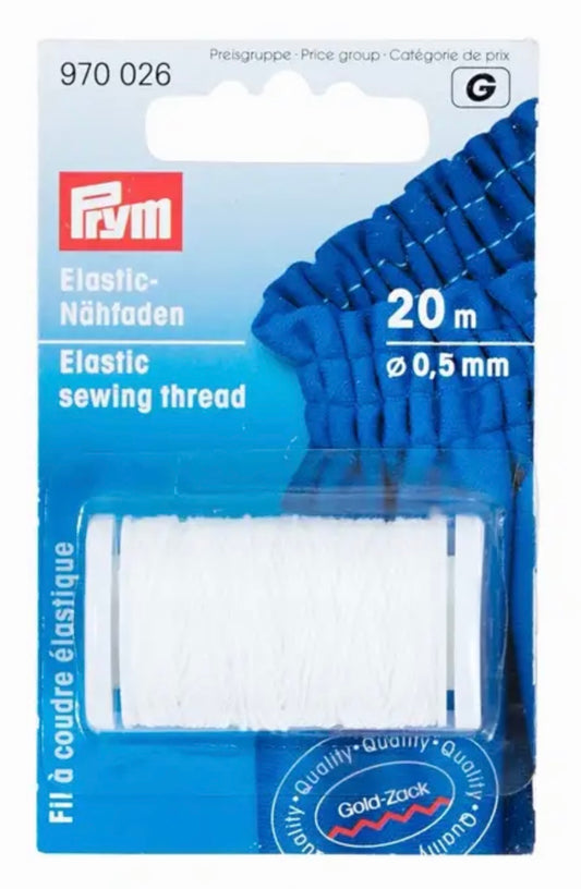 Prym Elastic Nähfaden weiss 20m / 0,5mm Ø