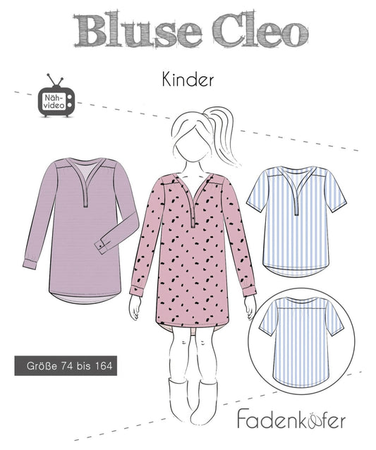 Fadenkäfer Schnittmuster "Cleo" 
Bluse Kinder