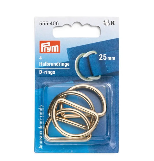 Prym 4 Halbrundringe 25mm gold