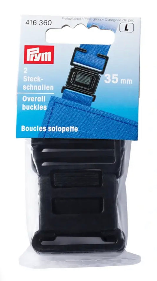 Prym Steckschnallen für Latzhosen schwarz 35mm