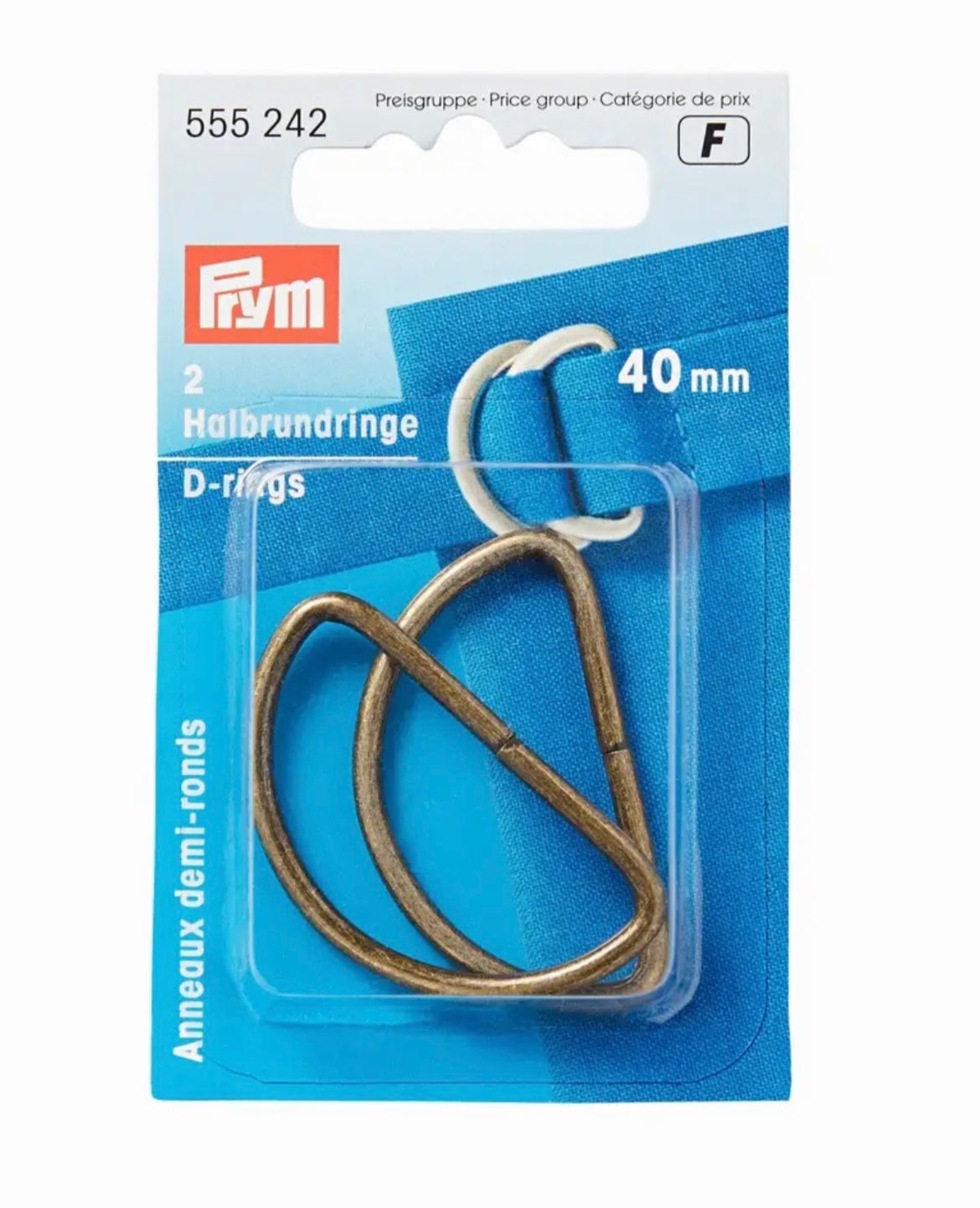 2 D-Ringe 40mm altmessing