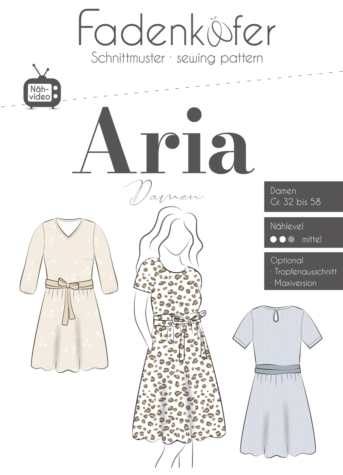 Fadenkäfer Schnittmuster "Aria" Kleid Damen