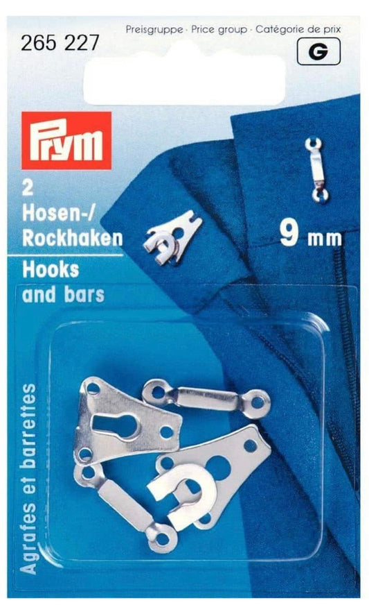 Prym 2 Hosen- / Rockhaken und Stege 9 mm