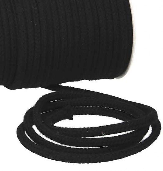 Baumwollkordel Uni rund 
8mm schwarz