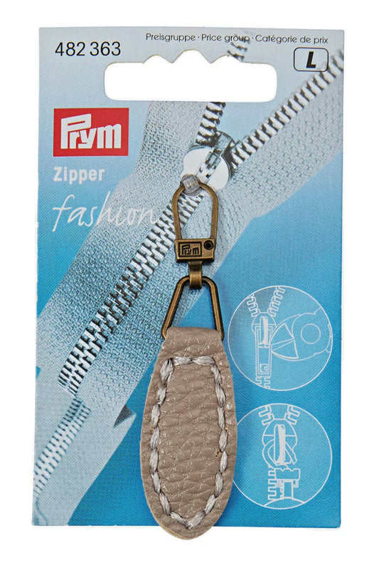 Prym Fashion Zipper taupe Kunstleder