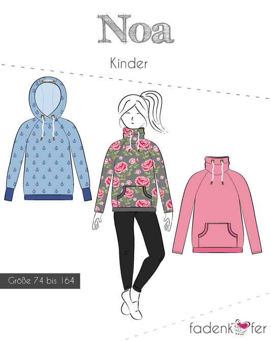 Fadenkäfer Schnittmuster "Noa" Hoodie
Kinder