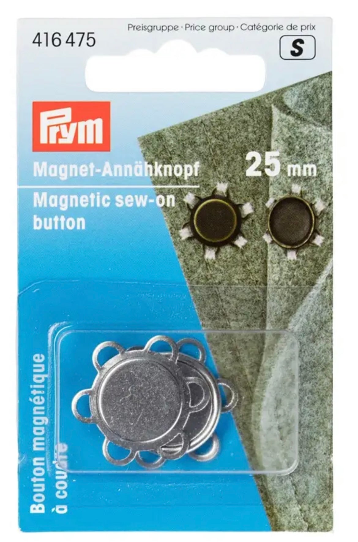 Prym Magnet- Annähdruckknopf 25mm silber