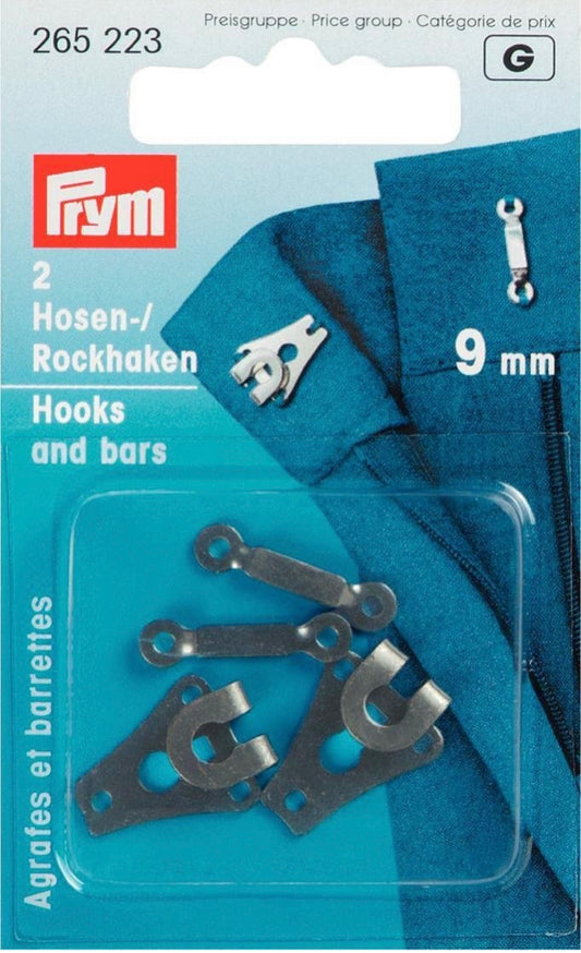 Prym 2 Hosen- / Rockhaken und Stege 9 mm