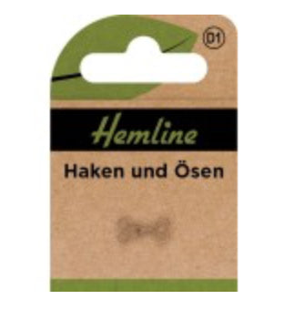 Hemline Haken und Ösen extra klein silber 14Stck